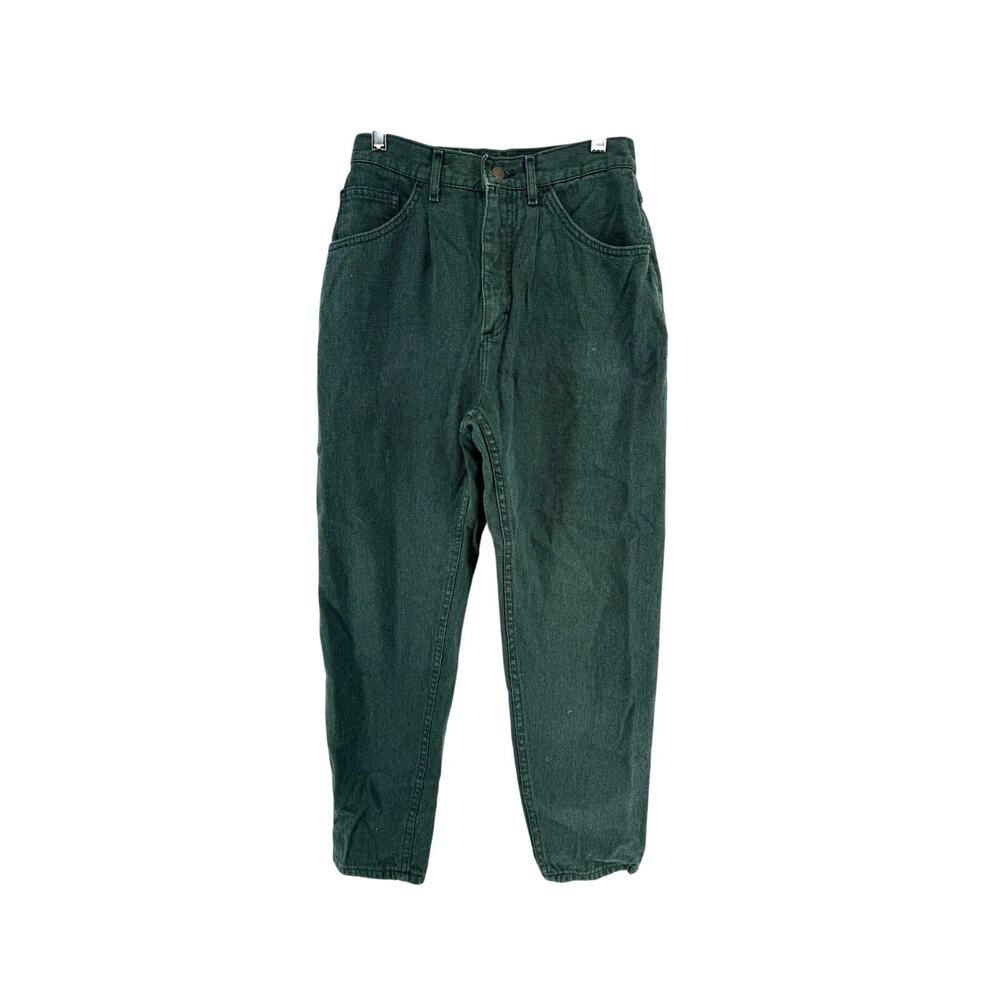 Vintage Lee Size 8 Petite Green Jeans High Rise Mom Jean Tapered Leg 90s